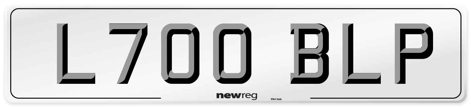 L700 BLP Number Plate from New Reg